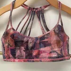 Lululemon Womens Lighten Up Sports Bra Pink Multicolor Size 6